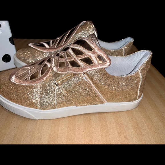 Sophia Webster Mini BiBi Low Top Sneakers/Trainers in Gold Glitter Sz 33 - Picture 5 of 10